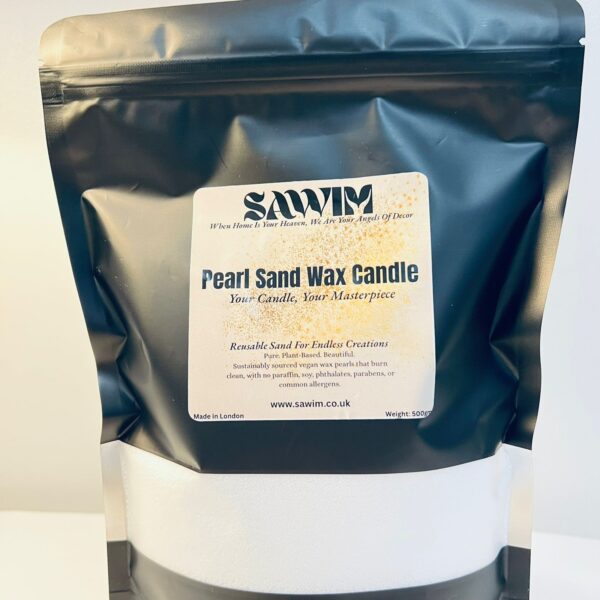 SAWIM 500gm & 30 Wicks (Wood & Cotton) Premium Pearl Sand Candles - Premium Snow Sand Wax Kit