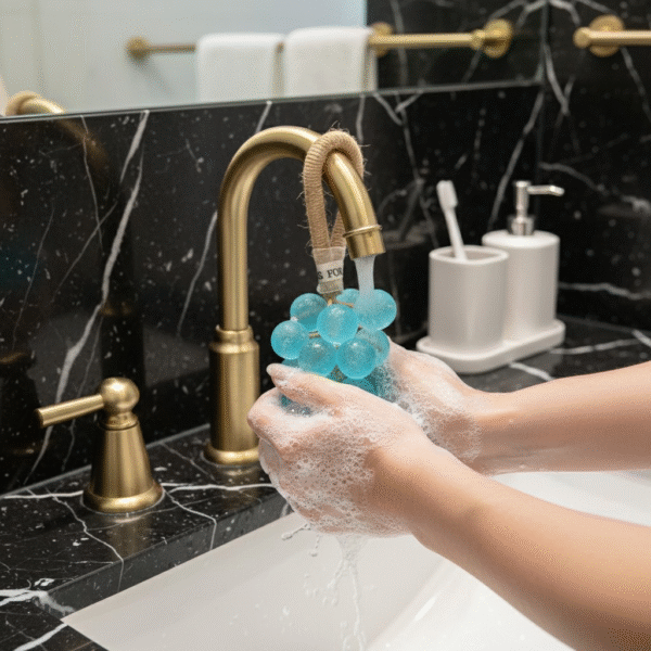 Luxury Handcrafted Crystal Blue Grape Soap on a Rope By SAWIM– Decorative Artisan Soap Grapes Bunch